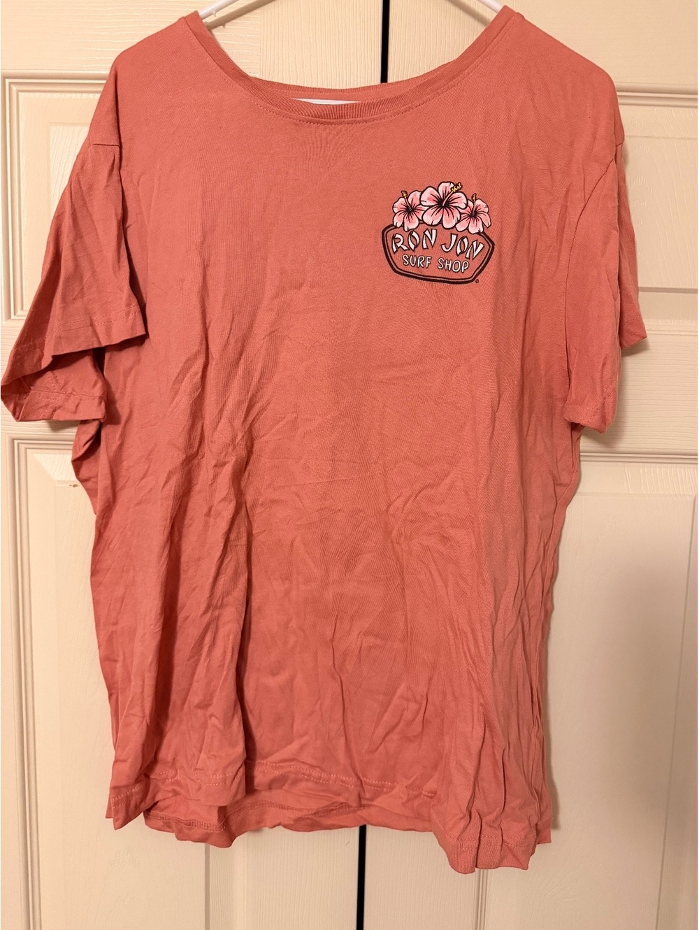 Ron Jon Surf Shop Coral Pink Graphic T-Shirt, Size Large